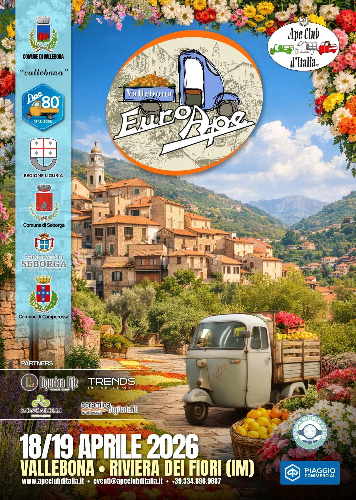 Evento EuroApe 2026: Sabato 18 Aprile navette gratuite da e per Bordighera per tutta la giornata